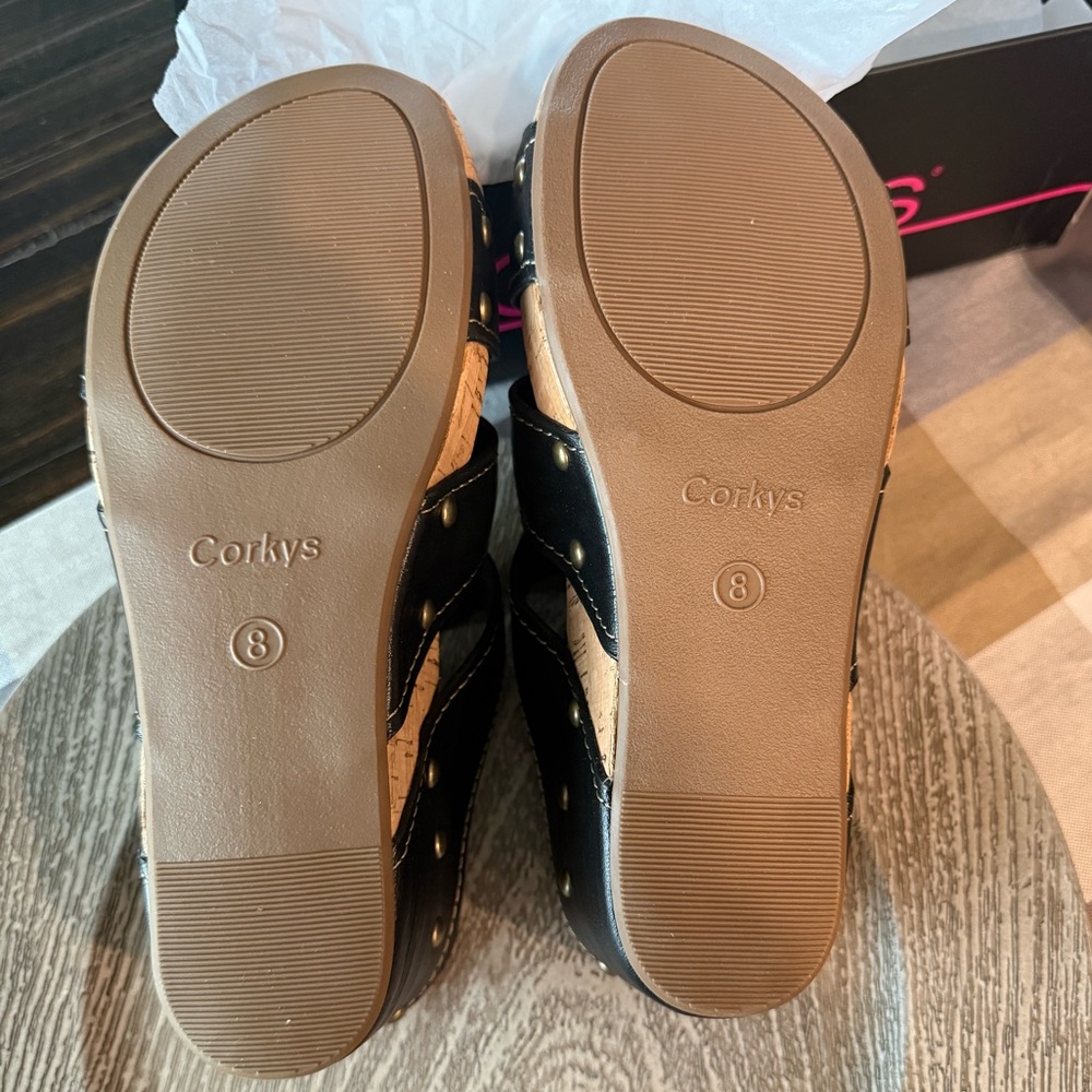 Corkys Black Strappy Women's Sandals - Picture 9 of 10
